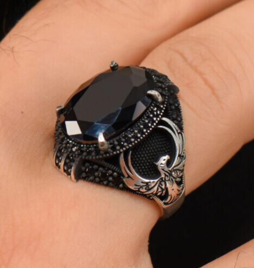 Phoenix with Zircon Stone 925 Sterling Silver Ring