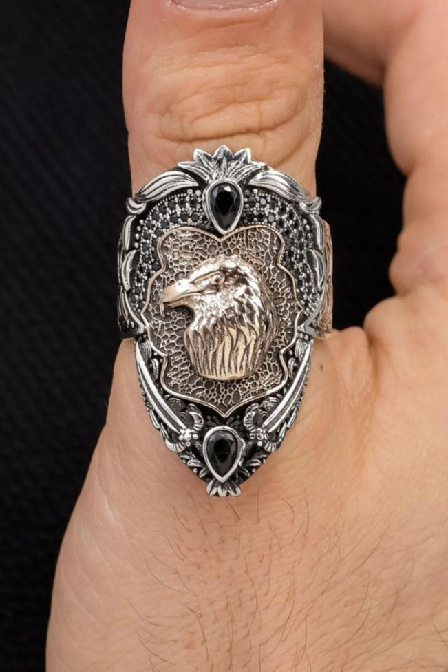 Zahgar Style Eagle 925 Sterling Silver Ring