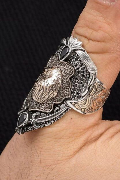 Zahgar Style Eagle 925 Sterling Silver Ring