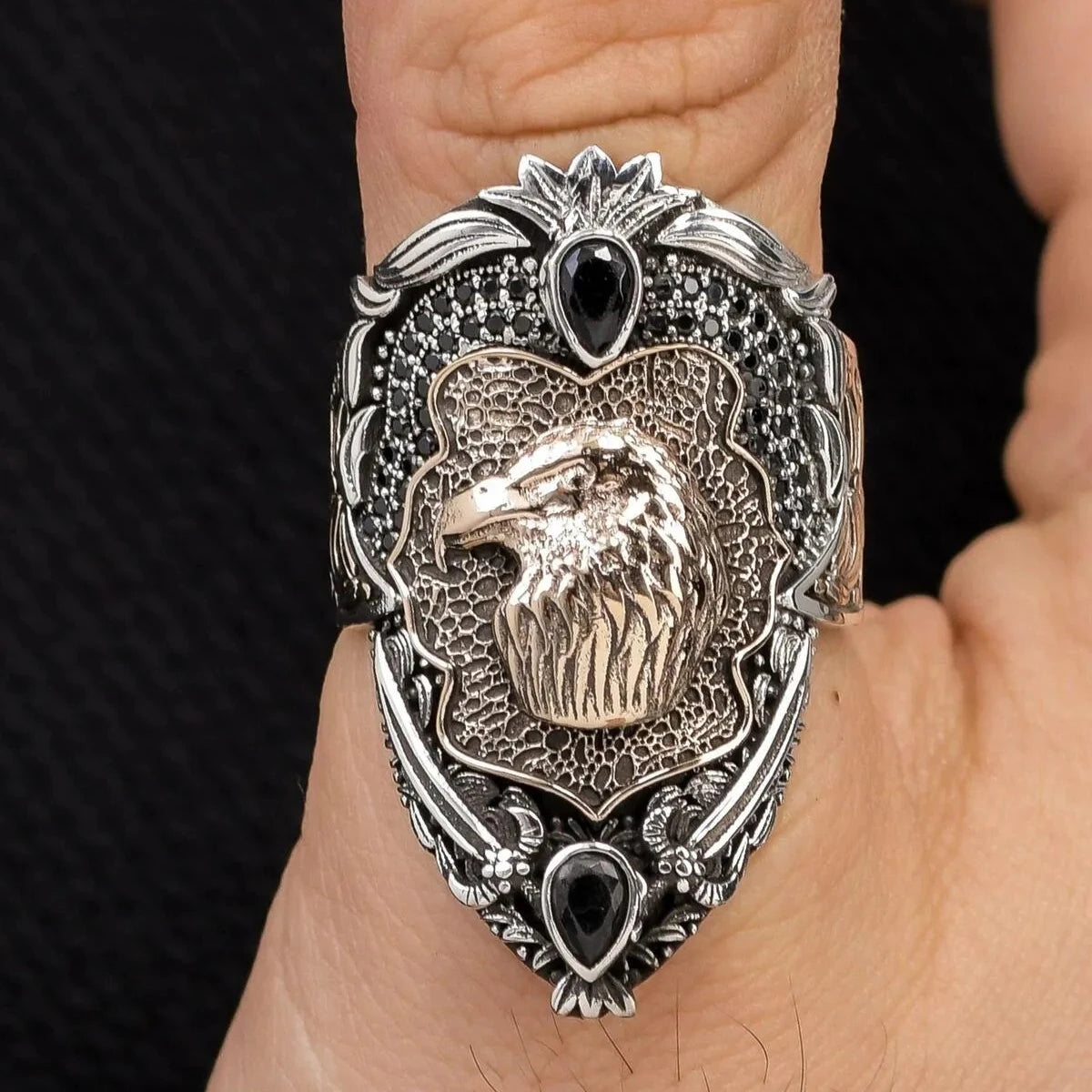 Zahgar Style Eagle 925 Sterling Silver Ring