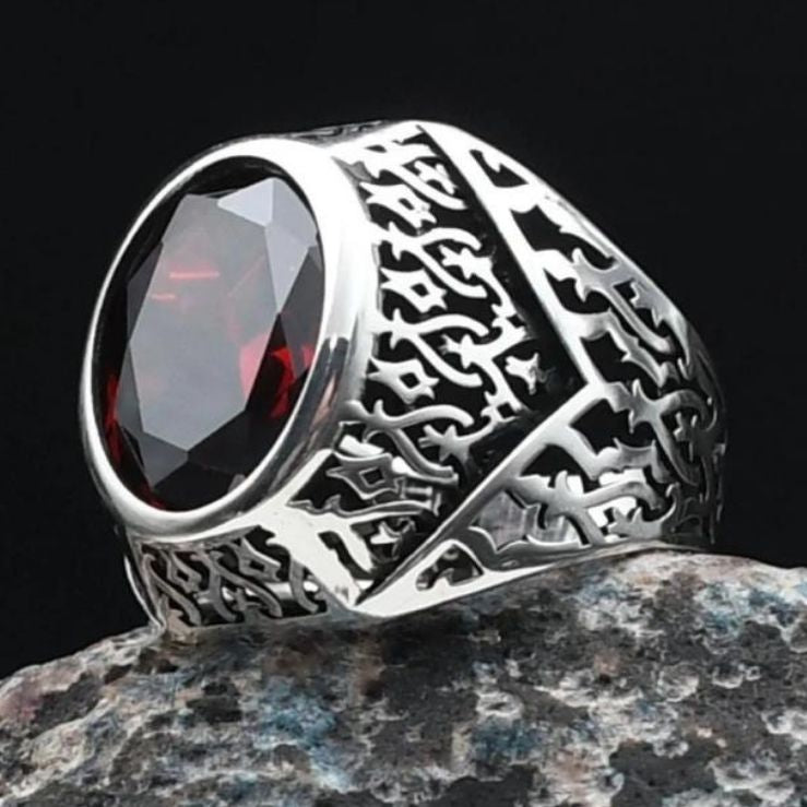 Red Zircon Stone Zircon Stone Embellished 925 Sterling Ring