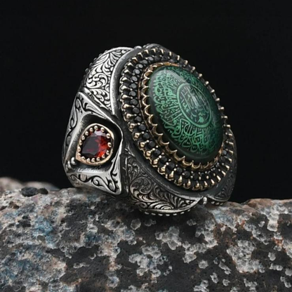 Special Design 925 Sterling Silver Ring with Evil Eye Prayer Written