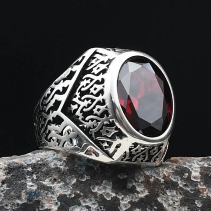 Red Zircon Stone Zircon Stone Embellished 925 Sterling Ring