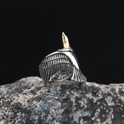 Hugging Eagle 925 Sterling Silver Ring