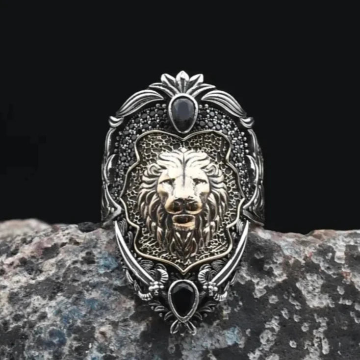 Zahgar Style Lion 925 Sterling Silver Ring