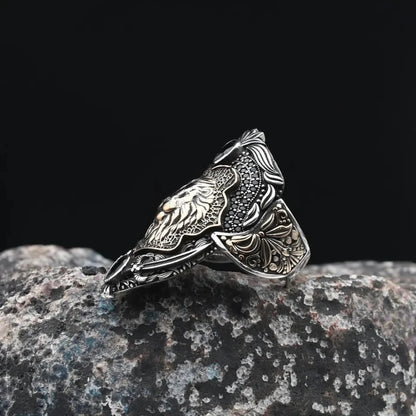 Zahgar Style Lion 925 Sterling Silver Ring