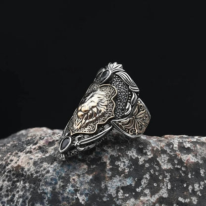 Zahgar Style Lion 925 Sterling Silver Ring