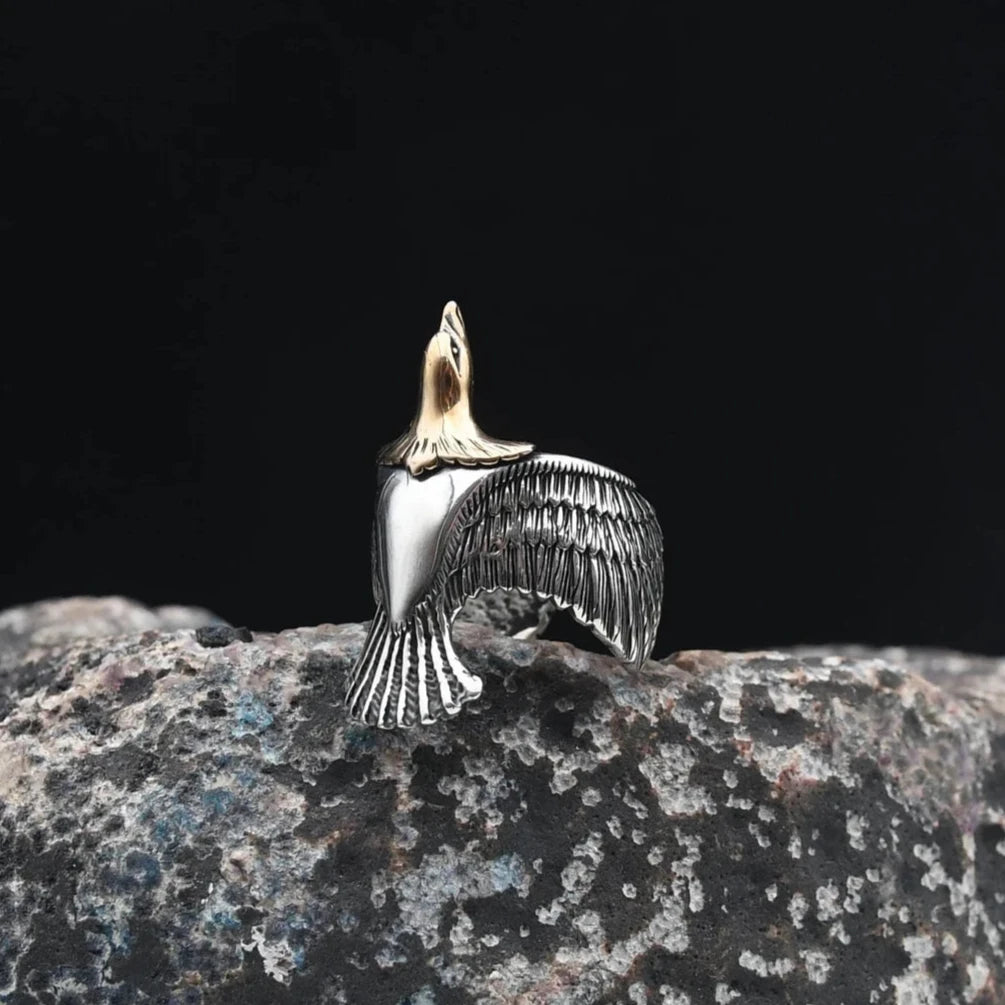 Hugging Eagle 925 Sterling Silver Ring