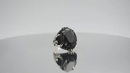 Phoenix with Zircon Stone 925 Sterling Silver Ring